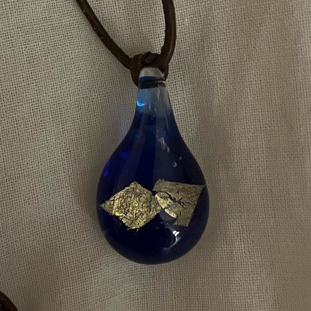 🌻Murano glass teardrop pendant necklace